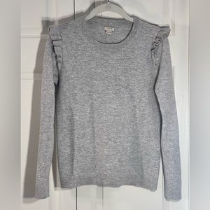 J. Crew factory Cotton ruffle-sleeve sweater SZ SM